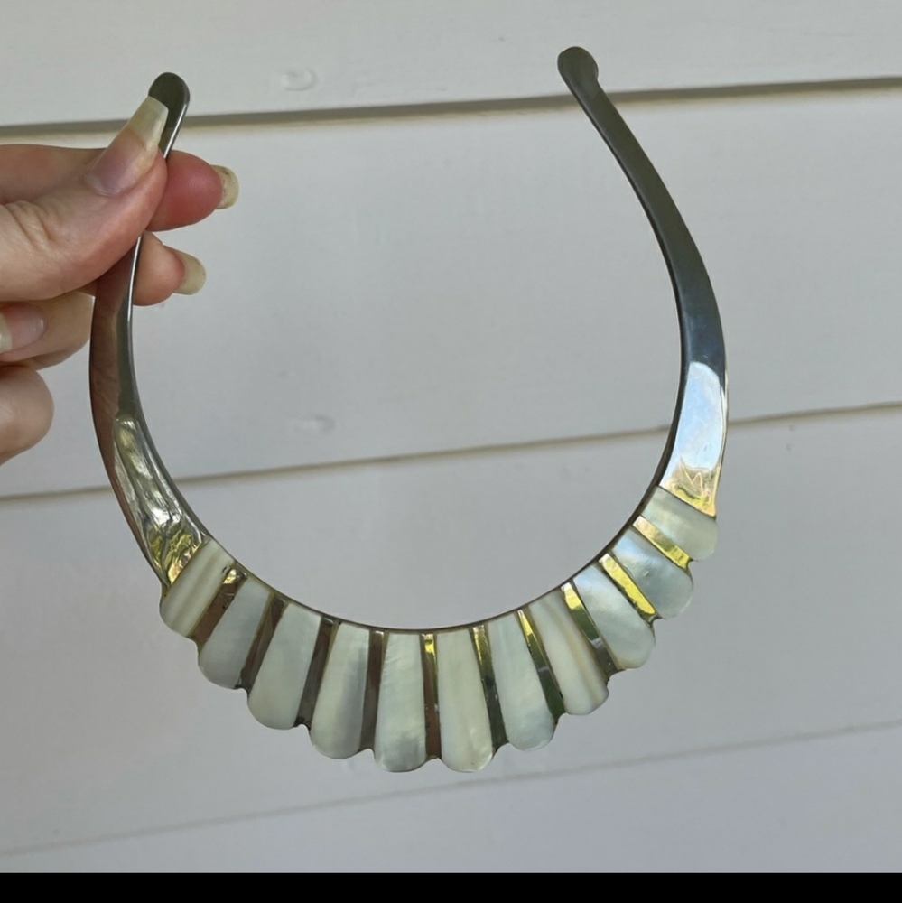 Vintage inlaid mother of pearl choker